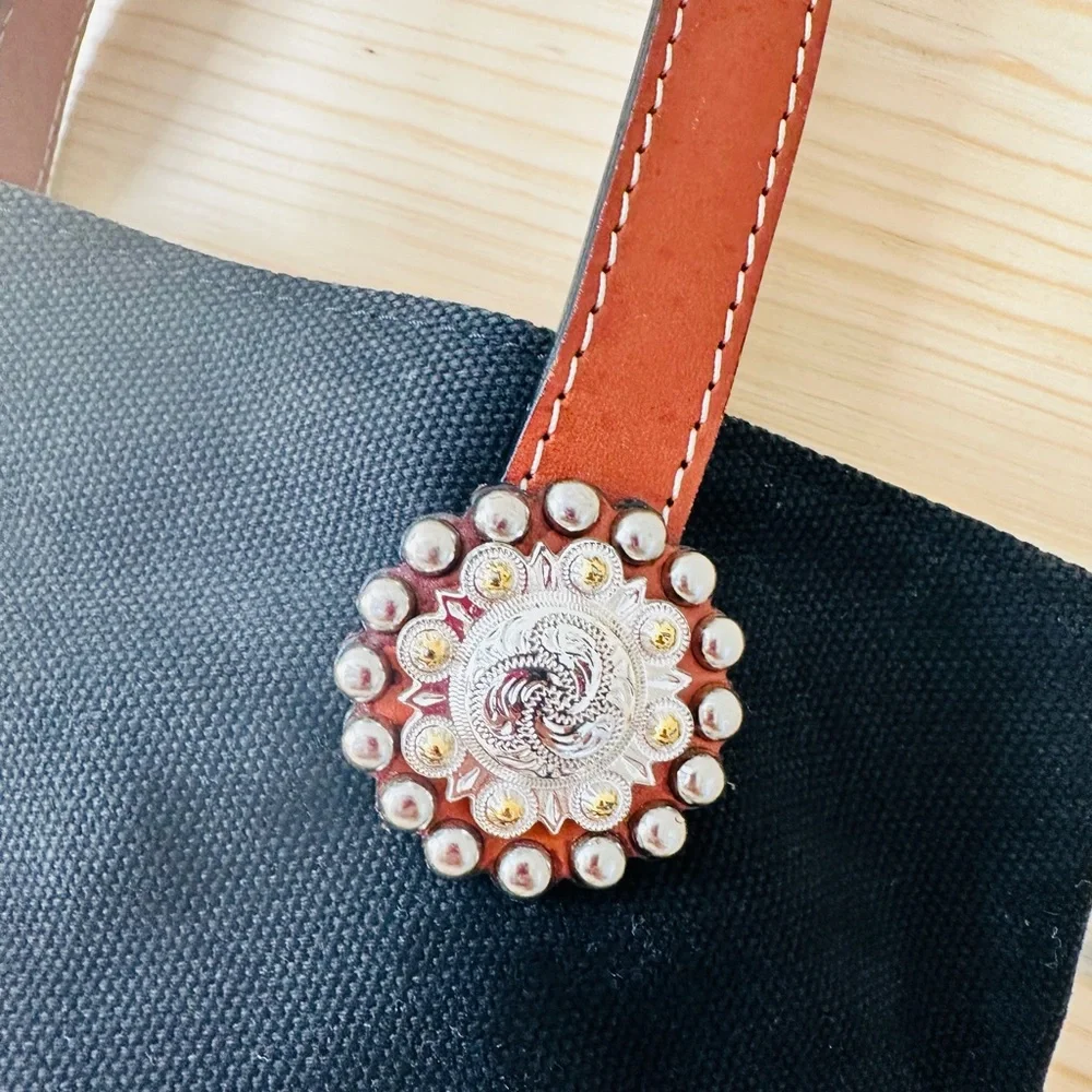 Black and brown western tote with leather acents